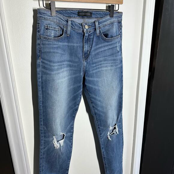 Flying Monkey Women's High Rise Distressed Skinny Jeans Size 28 - Picture 2 of 9